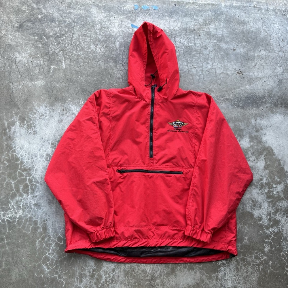 Vintage 90's Disneyland Resort California Red Rain Jacket XXL parka Outdoor